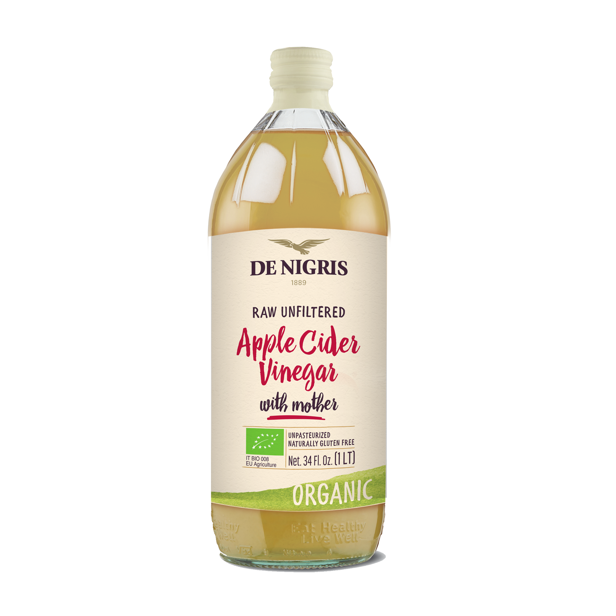 Vinagre de Sidra de Manzana Orgánico 1 LT - Sin Gluten - De Nigris