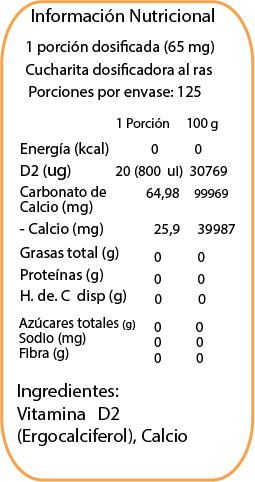 Vitamina D2 Vegana - 125 porciones - Dulzura Natural