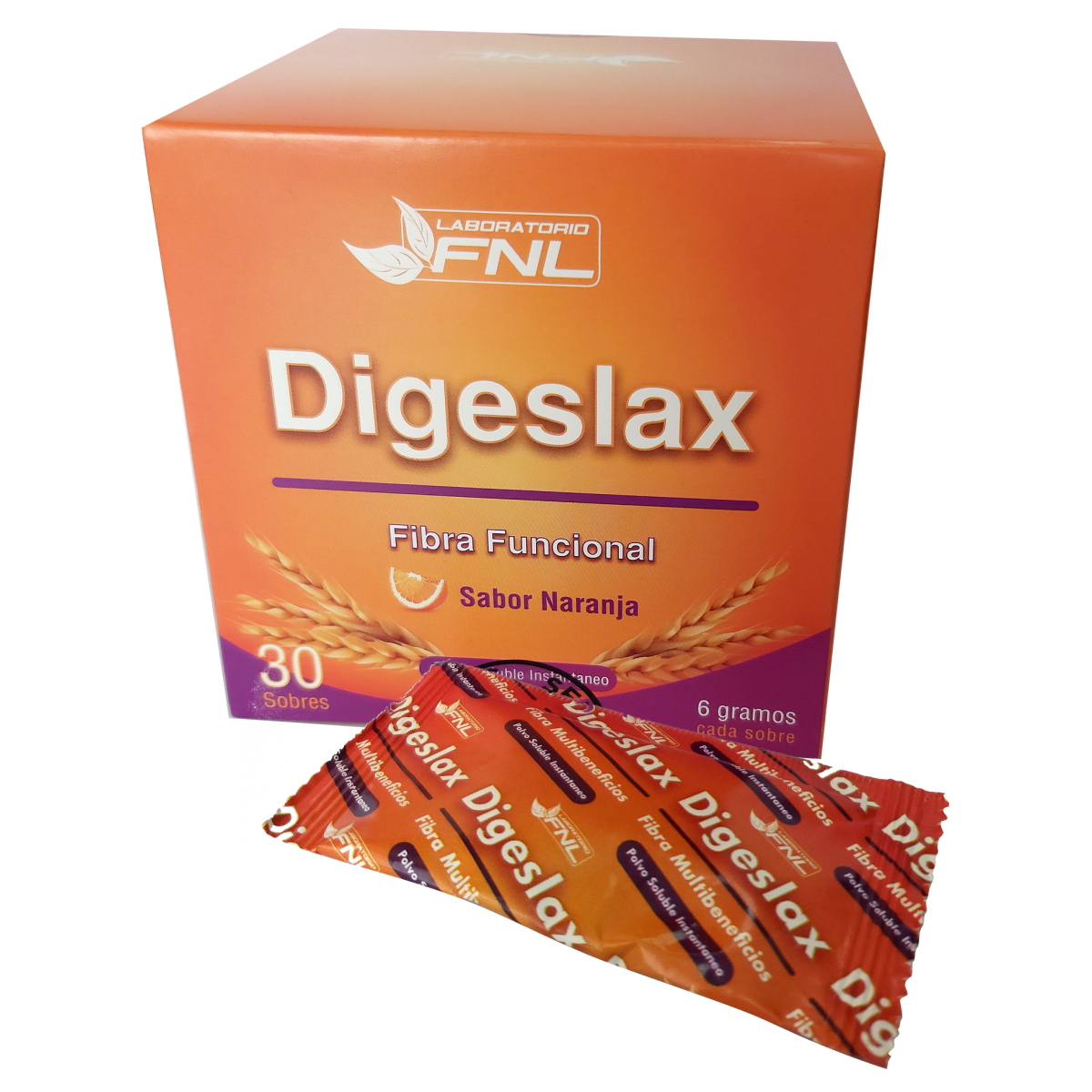 Digeslax (Psyllium Husk) Sabor Naranja 30 Sobres - FNL