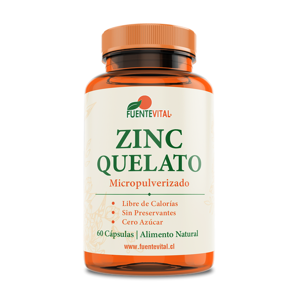 Zinc Quelato (Bisglicinato) 60 Cápsulas (2 meses) - Fuente Vital