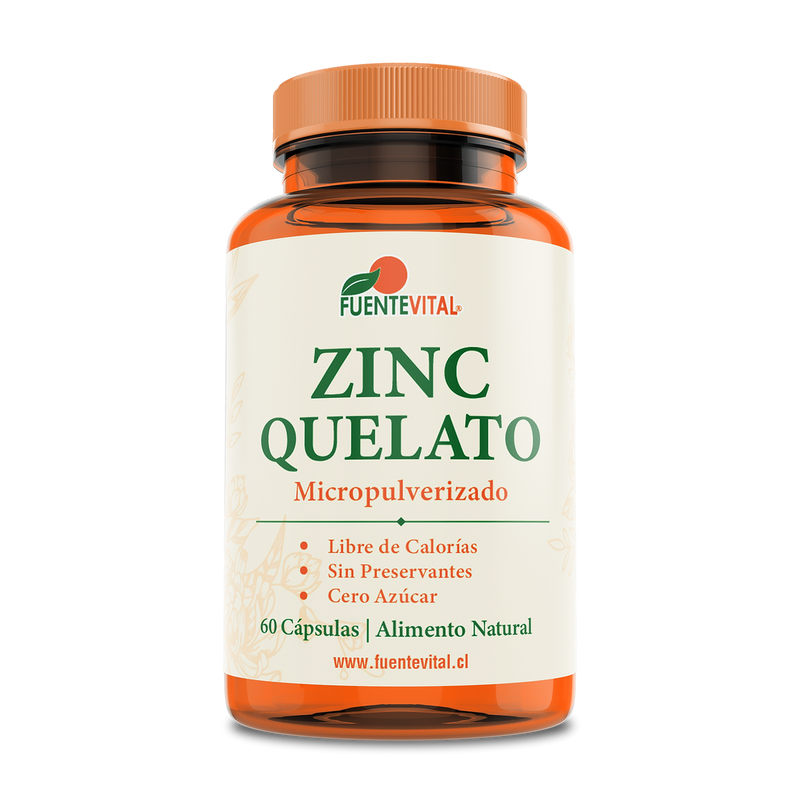 Zinc Quelato (Bisglicinato) 60 Cápsulas (2 meses) - Fuente Vital