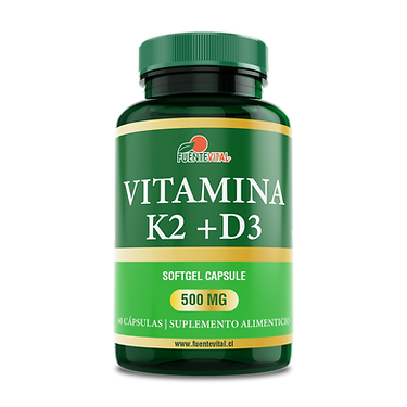 Vitamina K2 + D3 720mg 60 Cápsulas Softgel (2 meses) - Fuente Vital