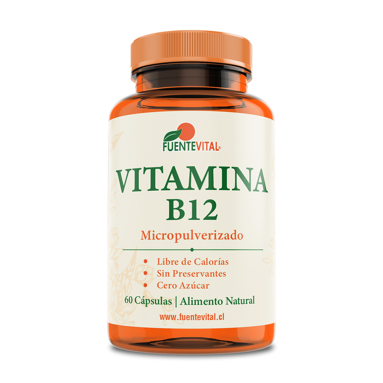 Vitamina B12 Micropulverizada 60 Cápsulas (2 meses) - Fuente Vital-Vitaminas-Mercado Silvestre