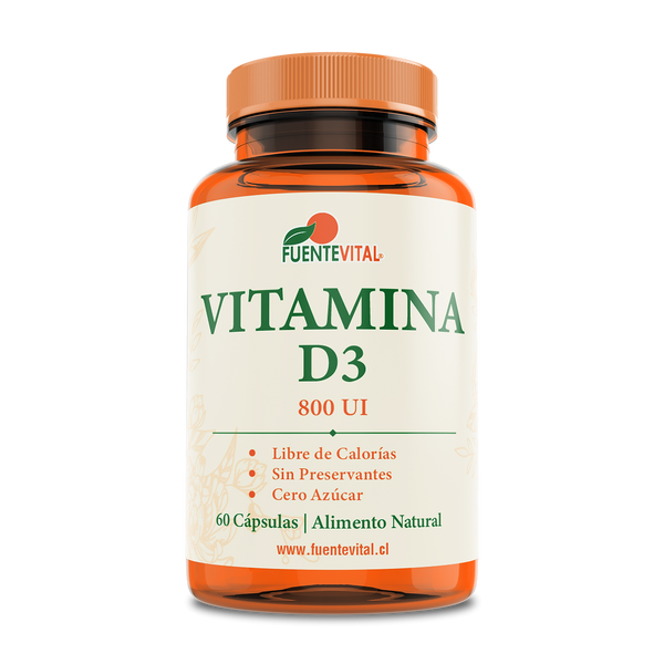 Vitamina D3 800 UI 60 Cápsulas (2 meses) - Fuente Vital