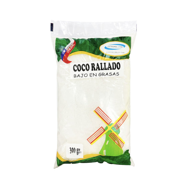 Coco Rallado Bajo en Grasas Sin Gluten 300gr - Extrumol