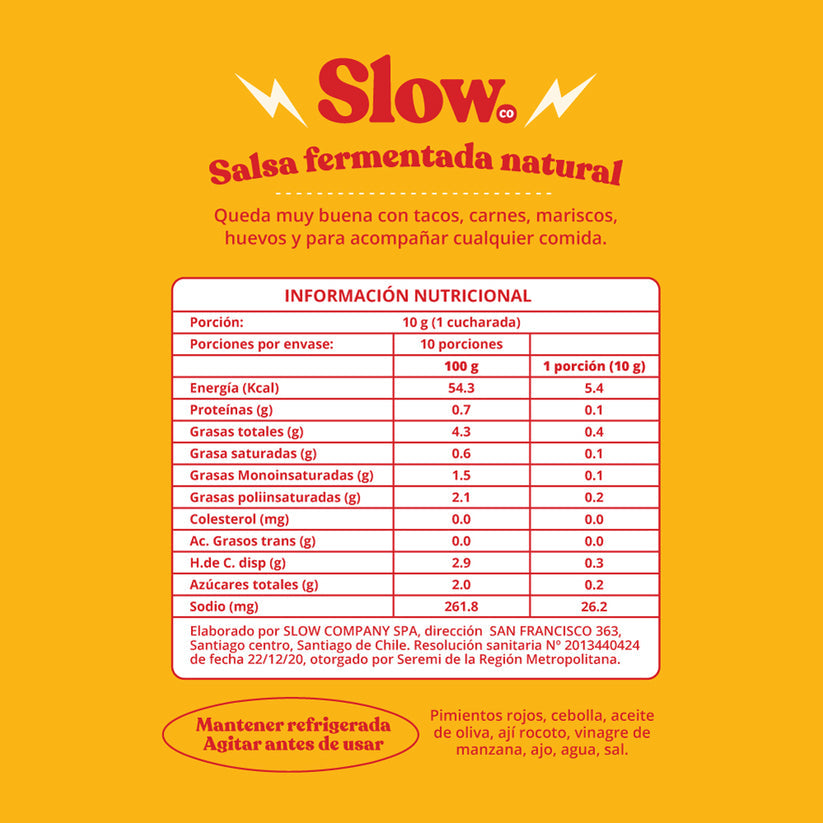 Slow Rocoto y Pimentón Rojo Salsa Fermentada 100ml - Slow Company