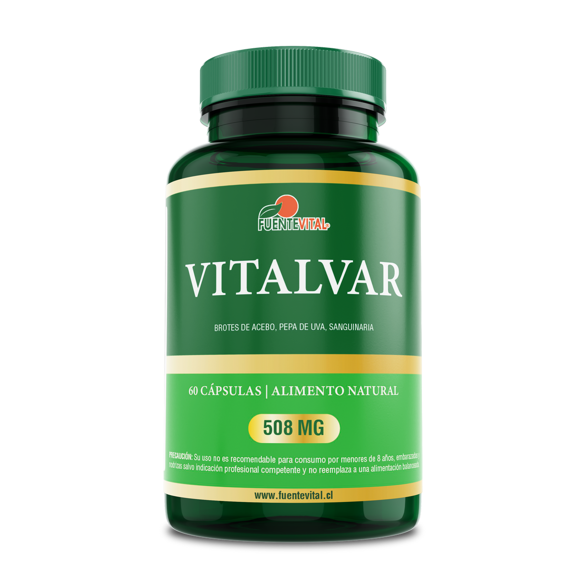 Vitalvar 508mg (Brotes de Acebo + Pepa de Uva + Sanguinaria) 60 Cápsul