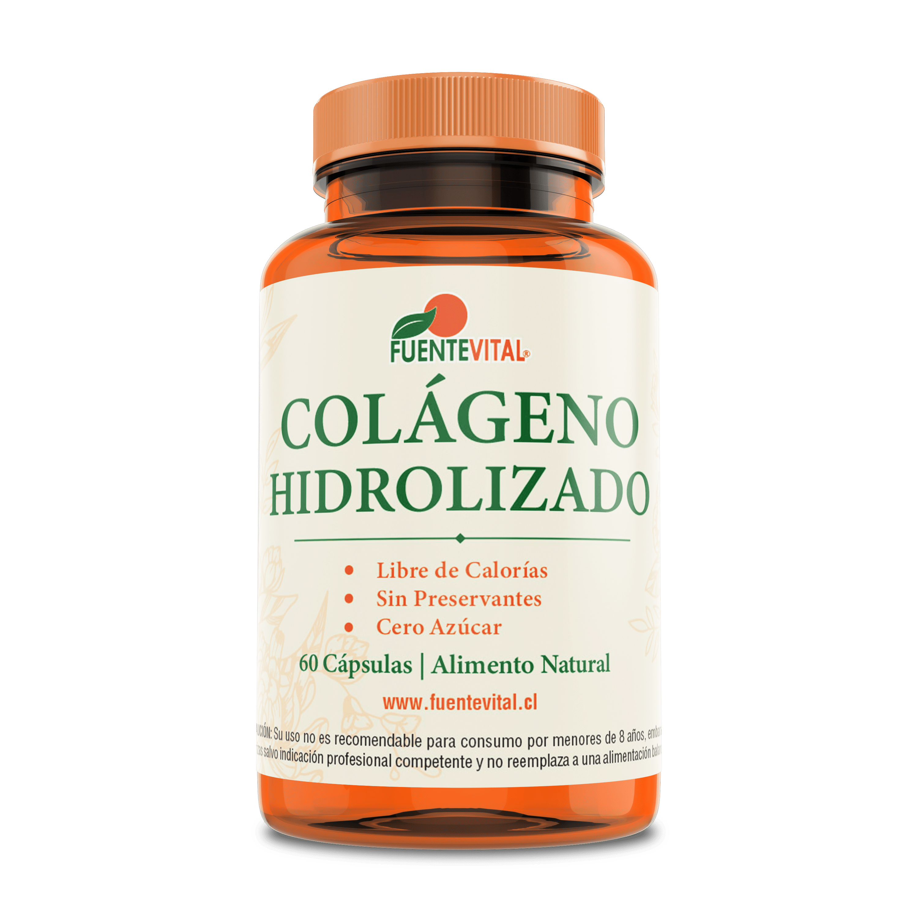 Colágeno Hidrolizado - 60 Cápsulas Vegetales (2 meses) - Fuente Vital