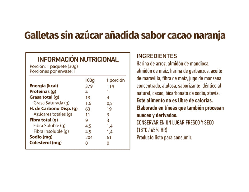 Super Clever Cookies Mini Cacao Naranja 30g - Eat Clever