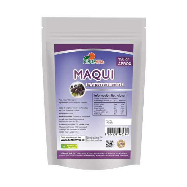 Maqui en Polvo con Vitamina C 150gr - Fuente Vital