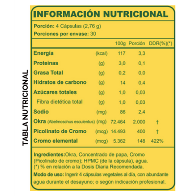 Okra Caps (Okra Slim) 120 Cápsulas Vegetales (1 mes) - FNL-Vitaminas-Mercado Silvestre