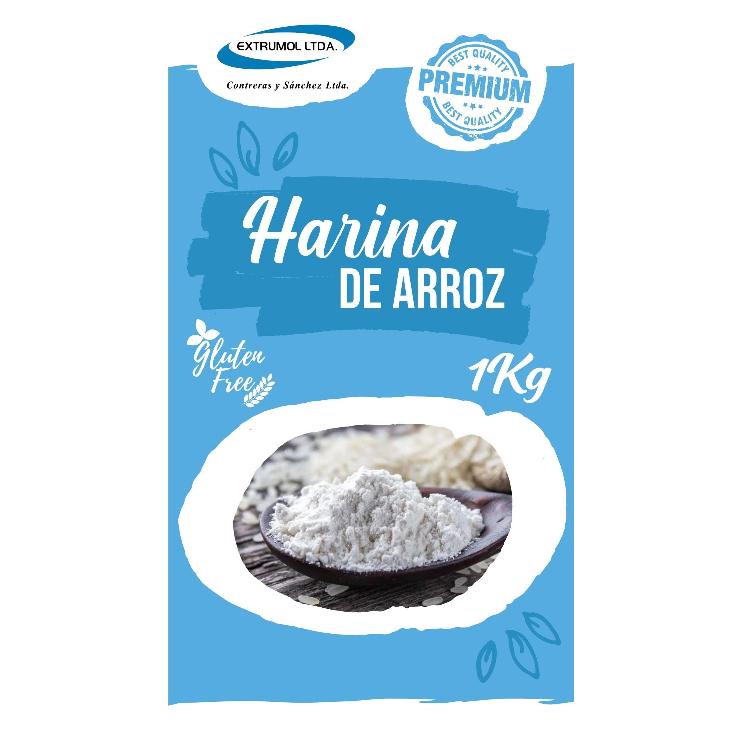 Harina de Arroz Sin Gluten 1kg - Extrumol