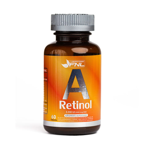 Vitamina A Retinol 3.330 UI (1.000 mcg) 60 Cápsulas (2 meses) - FNL