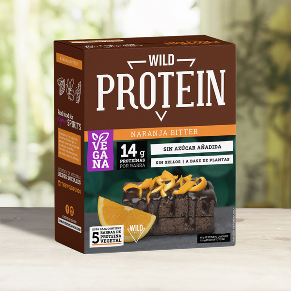Barritas de Cereal Veganas Naranja Bitter 5 unidades Wild Protein - Wild Foods