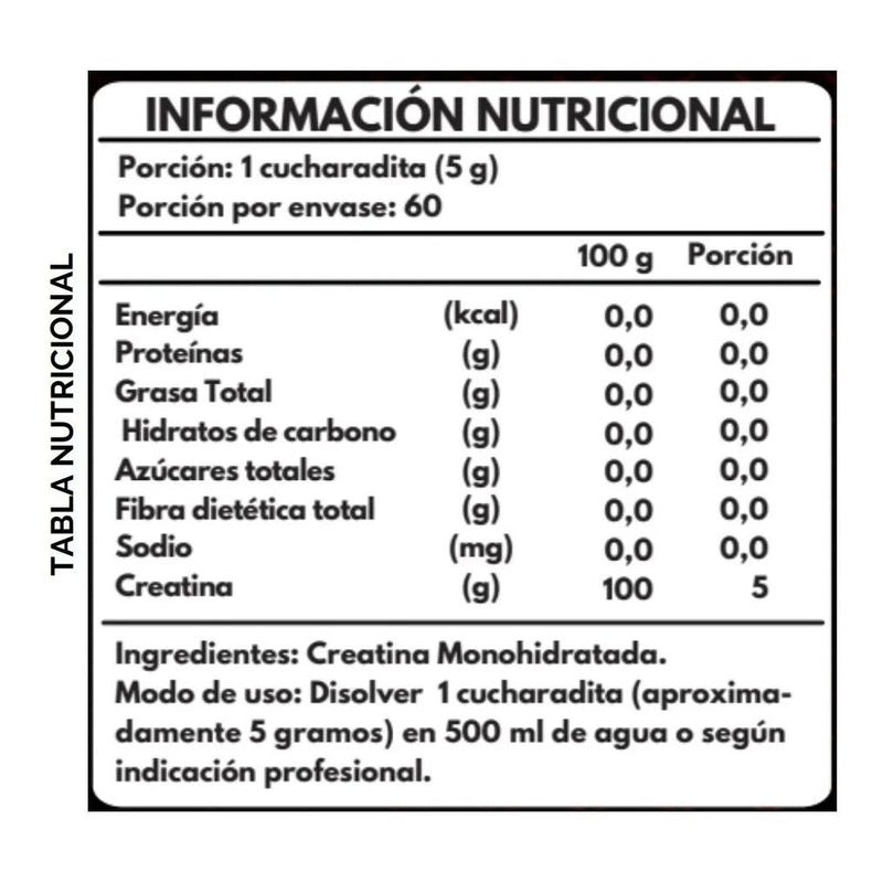 Creatina Monohidratada 300gr - 60 porciones (2 meses) - FNL