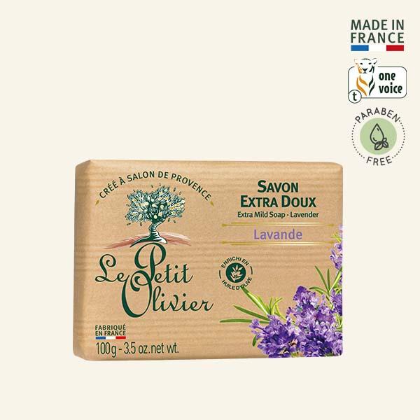Jabón Sólido Extra Suave Lavanda 100gr - Le Petit Olivier - Belleza Natural - Mercado Silvestre