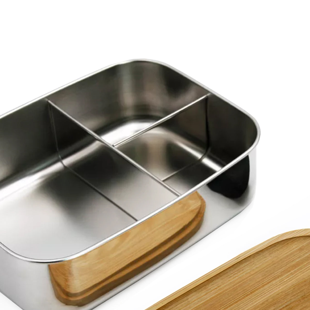 Tupper de Acero Inoxidable Tapa Madera 800 ml - Simplit