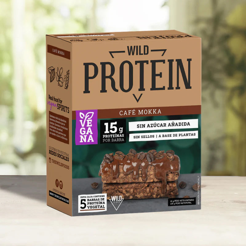 Barritas de Cereal Vegana Café Mokka 5 unidades Wild Protein - Wild Foods