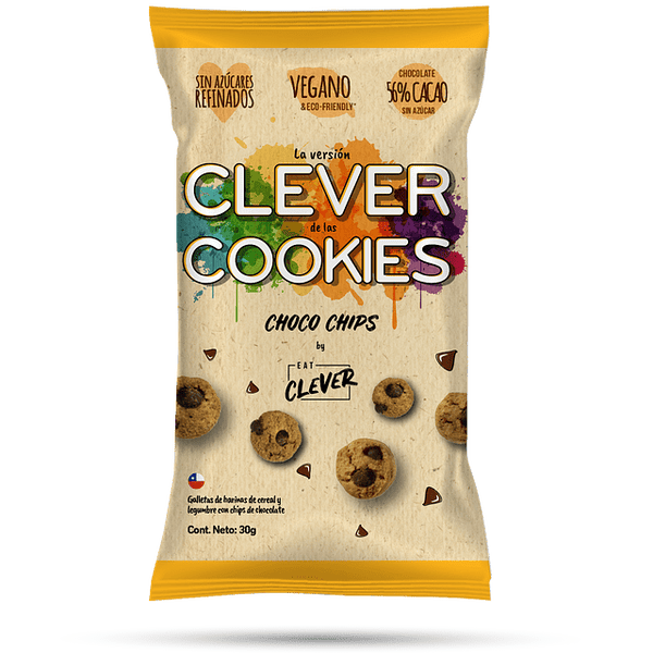 Galletas Choco Chips 30gr - Eat Clever - Snacks - Mercado Silvestre