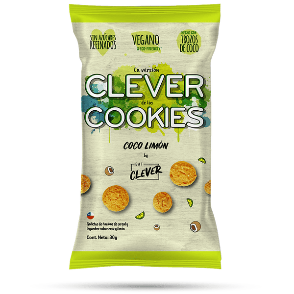 Galletas Coco Limón 30gr - Eat Clever - Snacks - Mercado Silvestre
