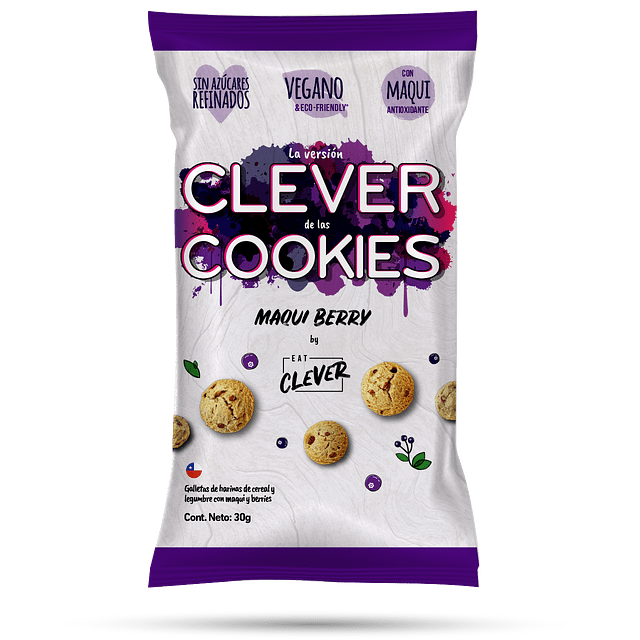 Galletas Maqui Berry 30gr - Eat Clever - Snacks - Mercado Silvestre