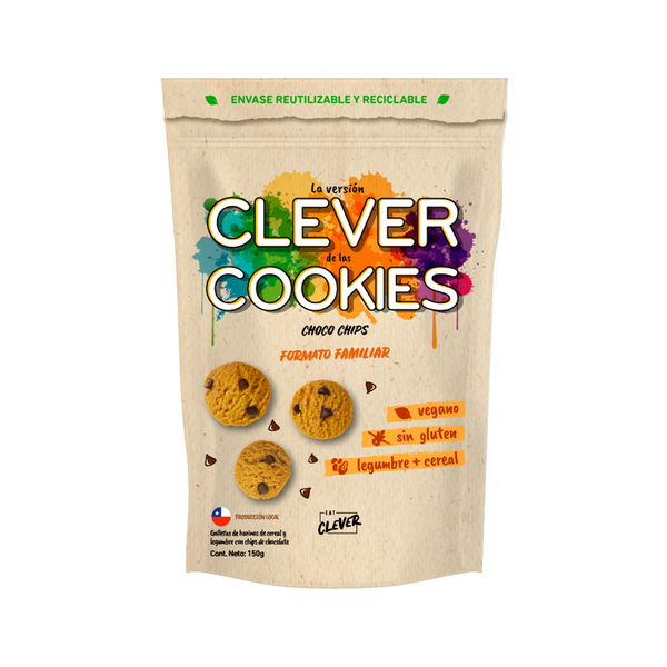 Galletas Choco Chips Familiares 150gr - Eat Clever - Snacks - Mercado Silvestre