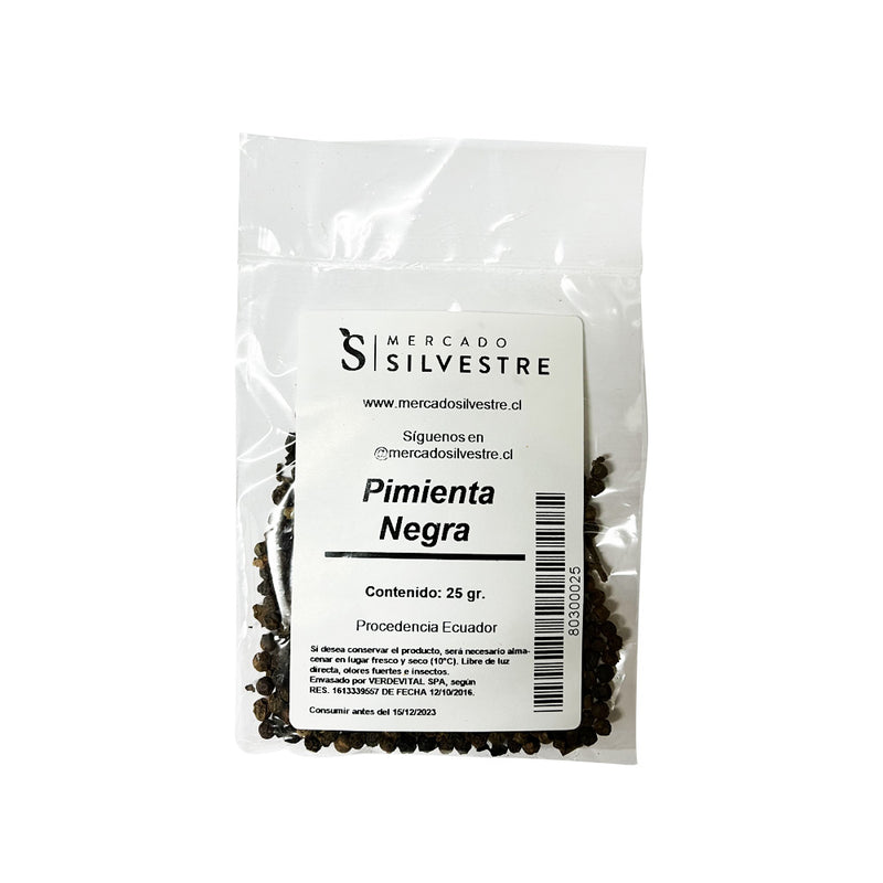 Pimienta Negra Entera 50gr - Especias y Condimentos - Mercado Silvestre