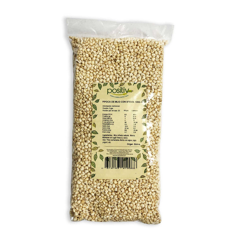Pipoca de Mijo con Stevia 100gr - Positiv - Cereales - Mercado Silvestre