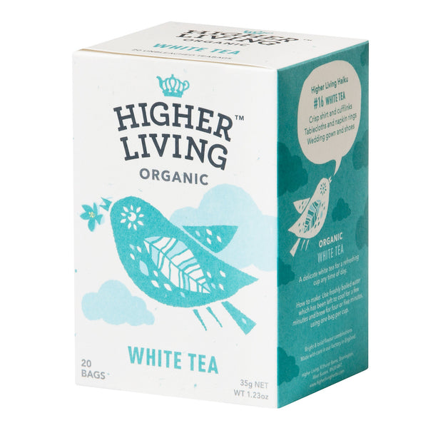 White tea - Té Blanco Orgánico 20 bolsitas - Higher Living - Infusiones - Mercado Silvestre