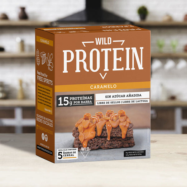 Barritas de Cereal Caramelo 5 unidades Wild Protein - Wild Foods